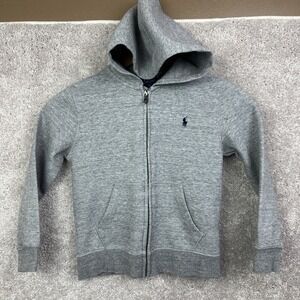 Boys Youth Polo by Ralph Lauren Gray Zip Up Hoodie Sweatshirt Size 6